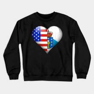 Half American Half Galician - Gift for Galician From Galicia Crewneck Sweatshirt